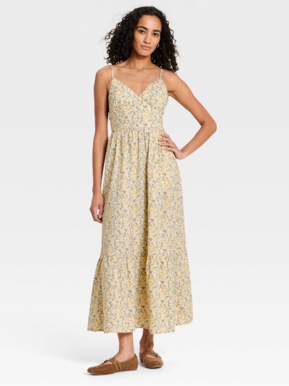 Universal Floral Maxi Dress — Yellow, Gray & Cream